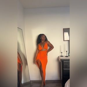 Orange vacation dress